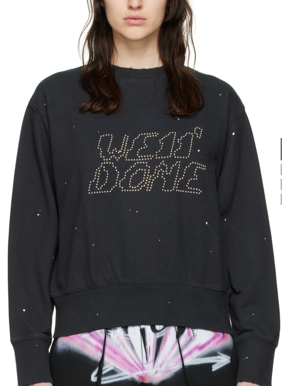 We11done Black Studded Graphic Sweatshirt - Women